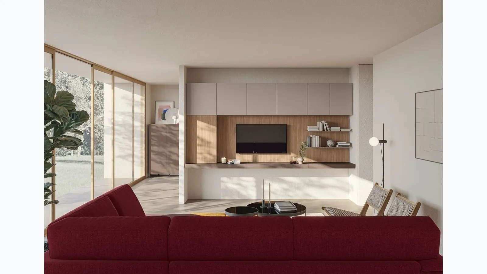 The suspended Golf L01 wall unit by Colombini Casa