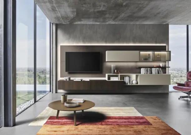 Equipped wall unit Lampo 030 by Sangiacomo