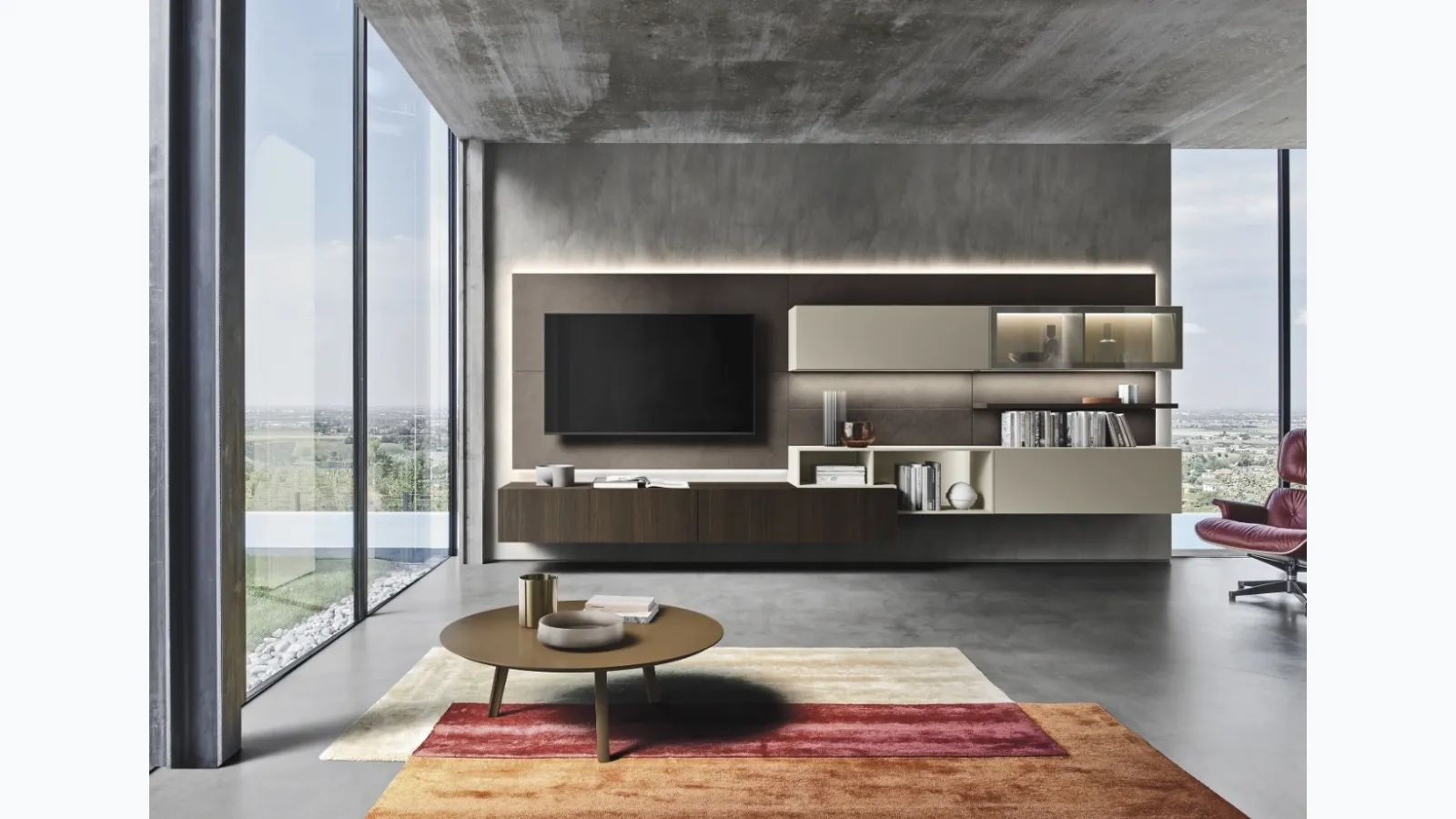 Equipped wall unit Lampo 030 by Sangiacomo