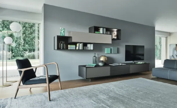 Lampo L6C01 wall unit in matte lacquered finish by Sangiacomo.