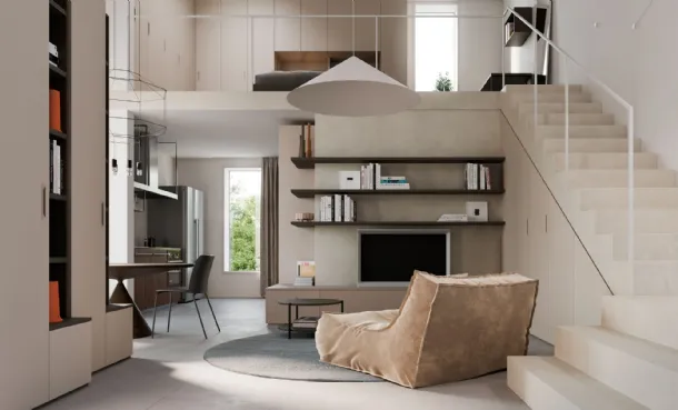 Living wall unit with shelves by Nardi Interni