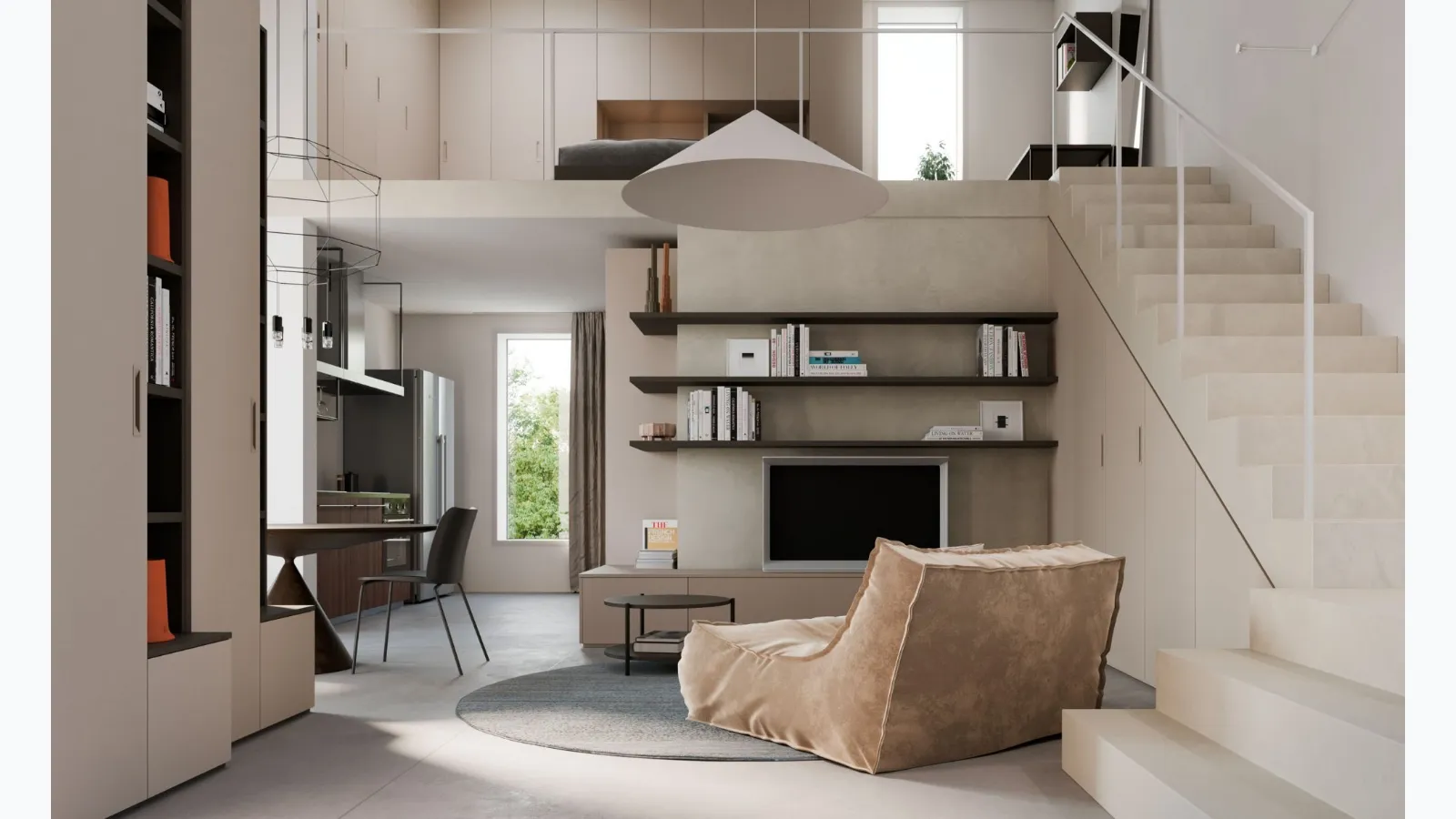 Living wall unit with shelves by Nardi Interni