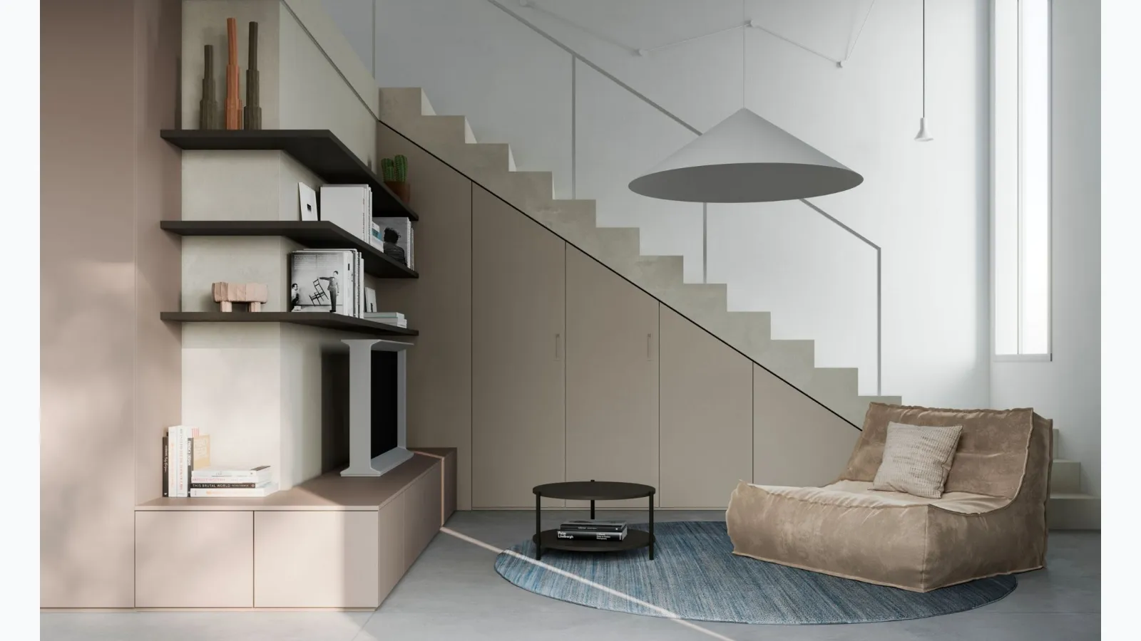 Living Room Equipped Wall Unit with shelves by Nardi Interni