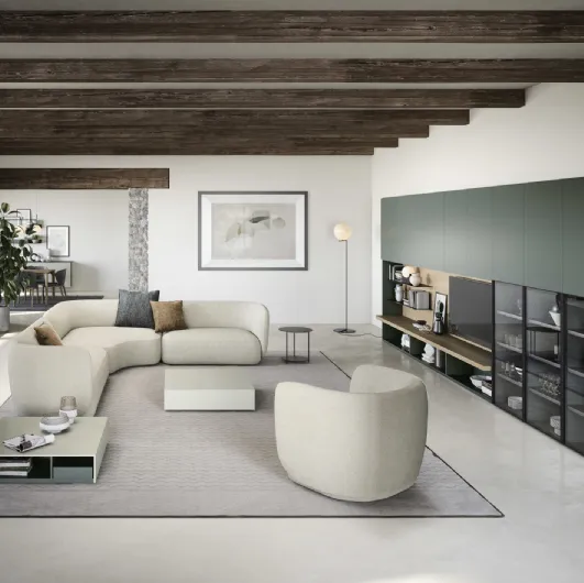 Wall-mounted shelving and panels 02 by Novamobili.