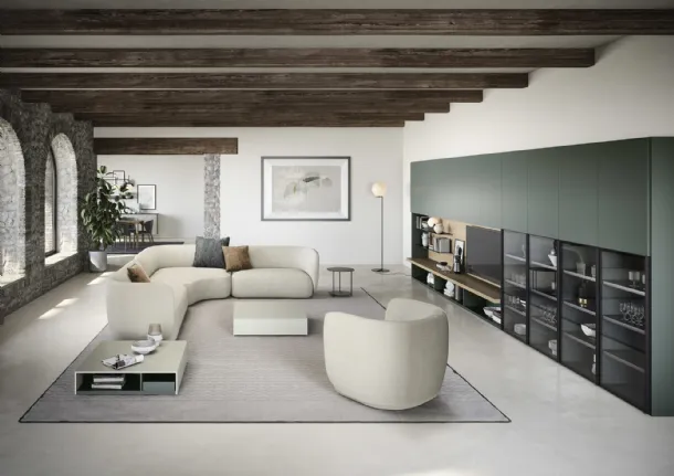 Wall-mounted shelving and panels 02 by Novamobili.