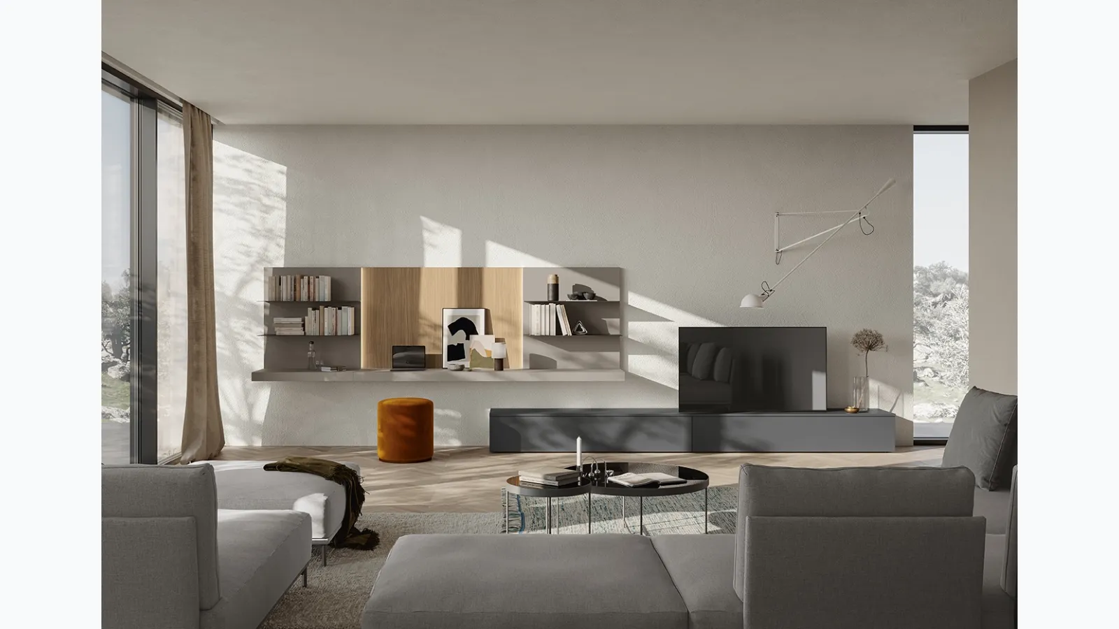 Night & Day L02 equipped wall unit by Colombini Casa.