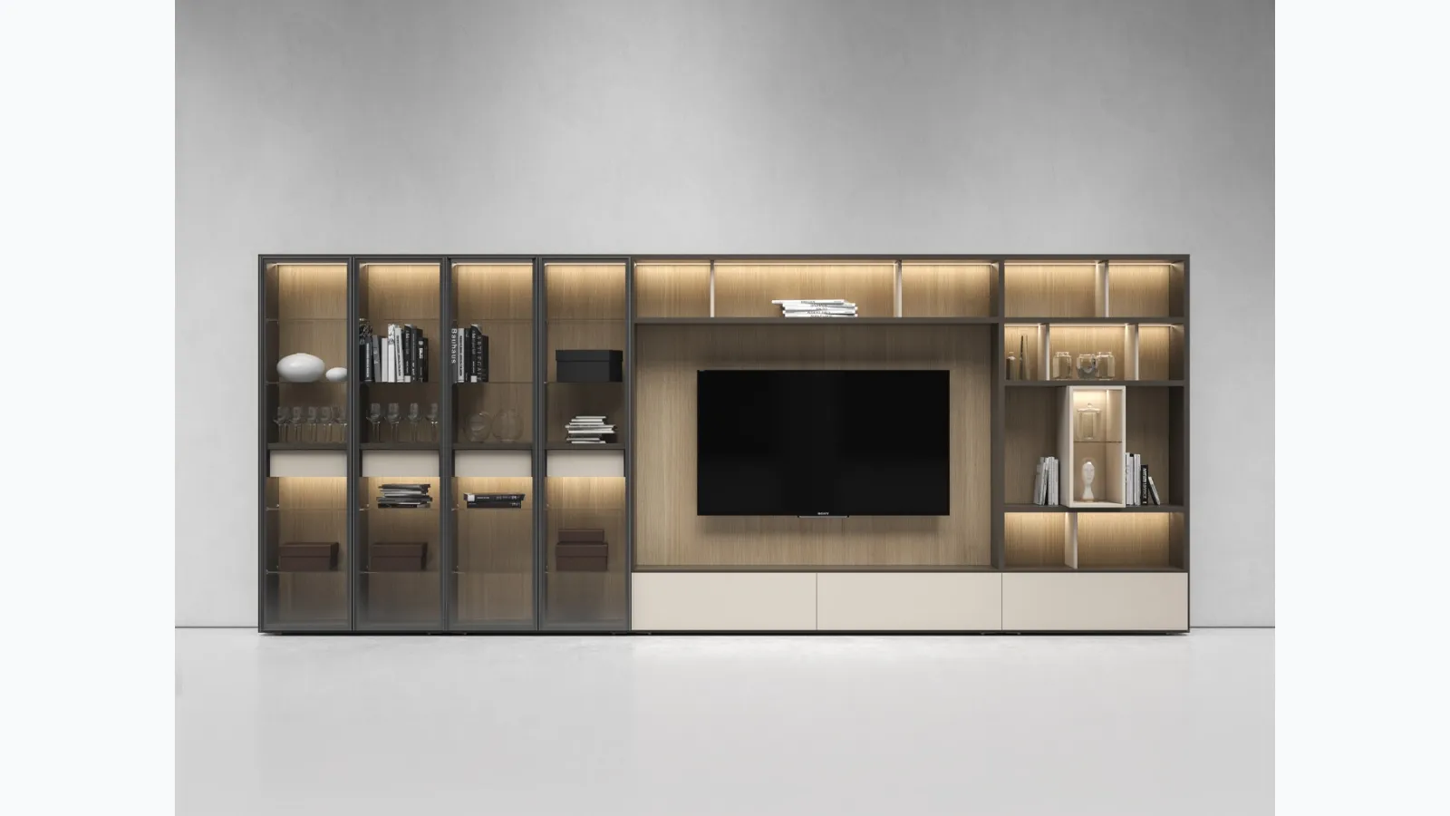 Pari & Dispari B equipped wall system by Presotto.
