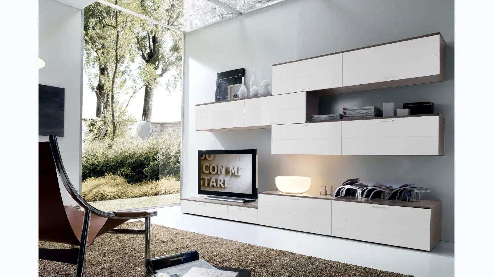 Shining Vania glossy white finish wall unit by S75.
