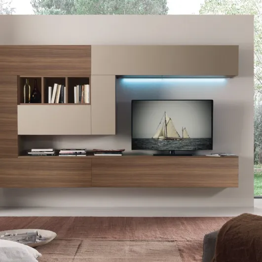 Furnished wall in eucalyptus finish and Fenix beaver Spot Chloe 03 by S75.