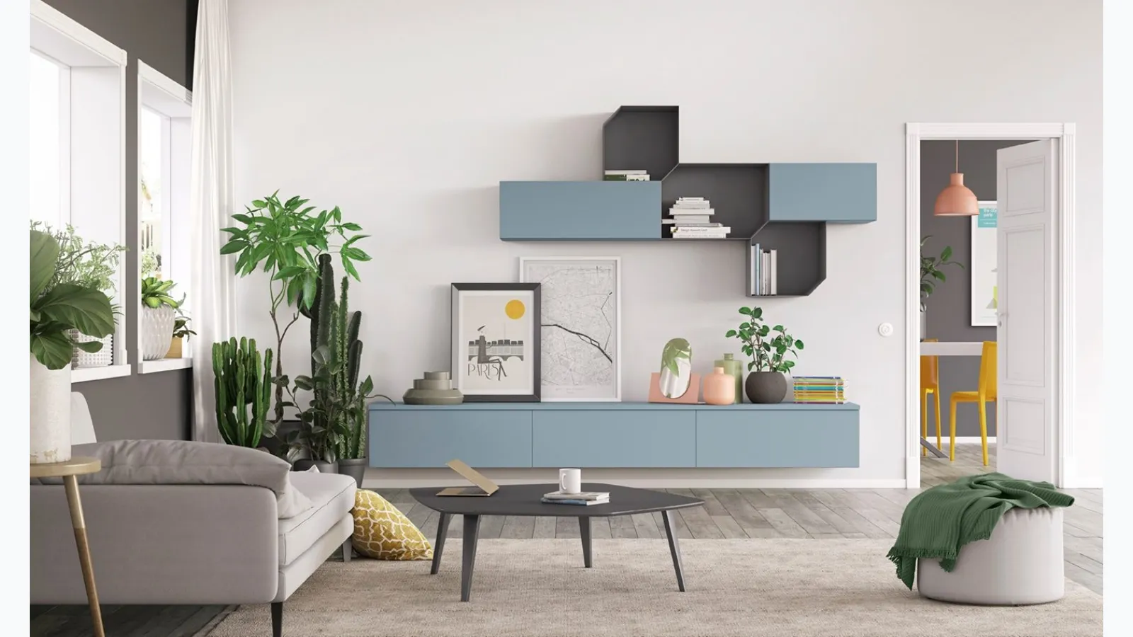 Wall unit Volo L012 by Colombini Casa