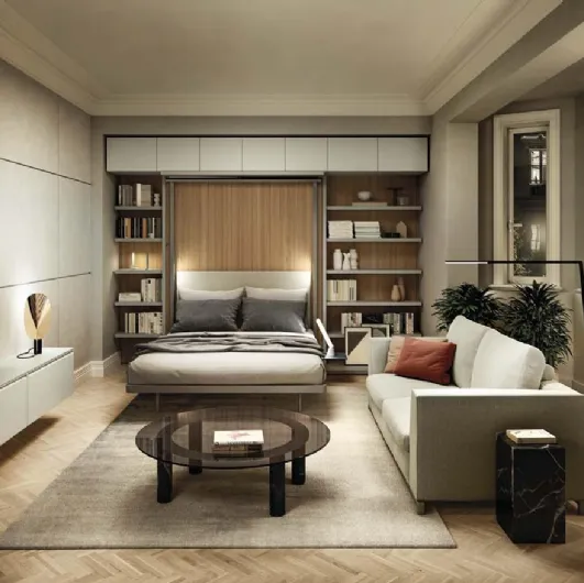 Wall bed Living 26 by Clei open