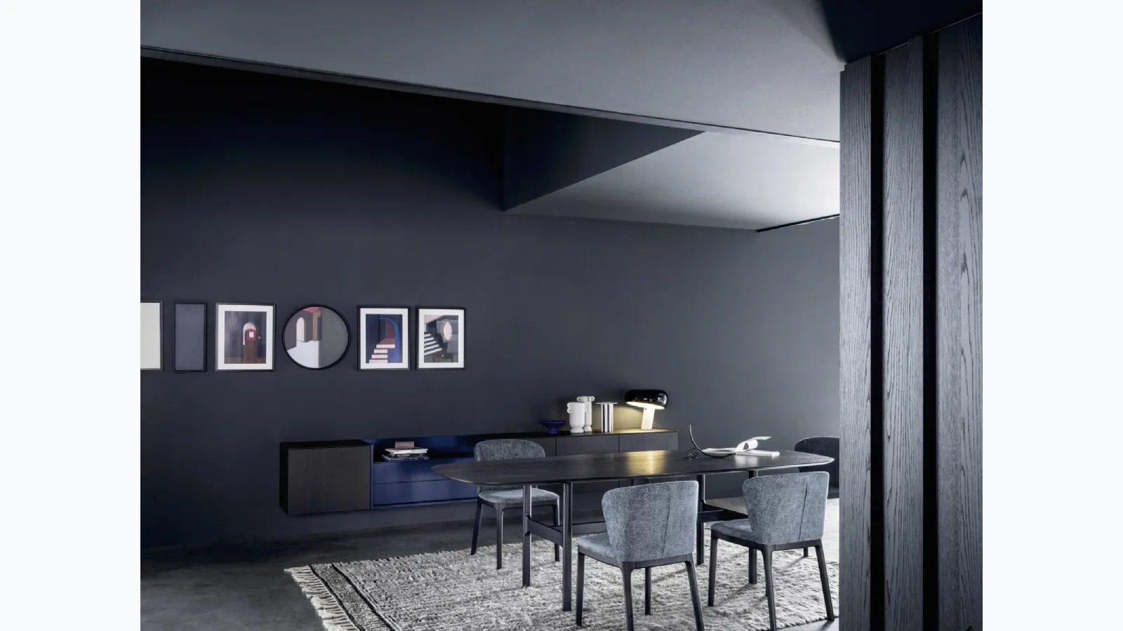 Wall-mounted wooden suspended Mobile Box 18 by Novamobili