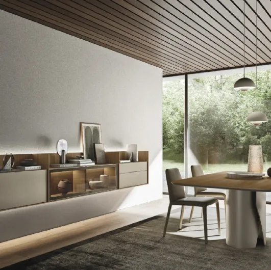 Suspended mobile Cabaret One 03 in material and Sangiacomo wood.