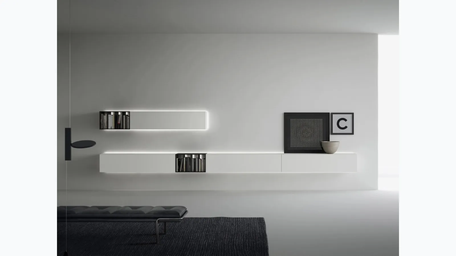 Suspended Mobile Container with Shelves by Caccaro