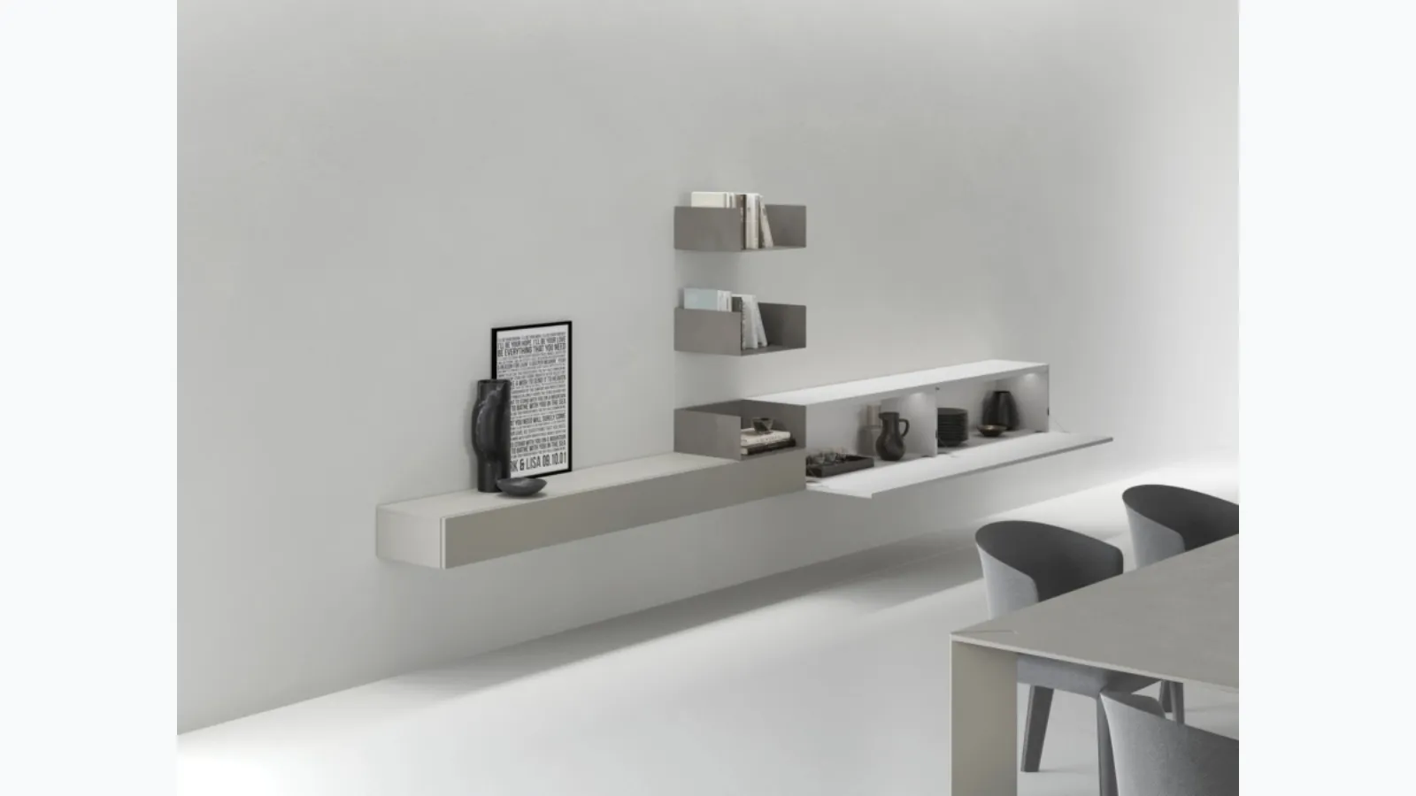 Suspended storage unit by Caccaro.