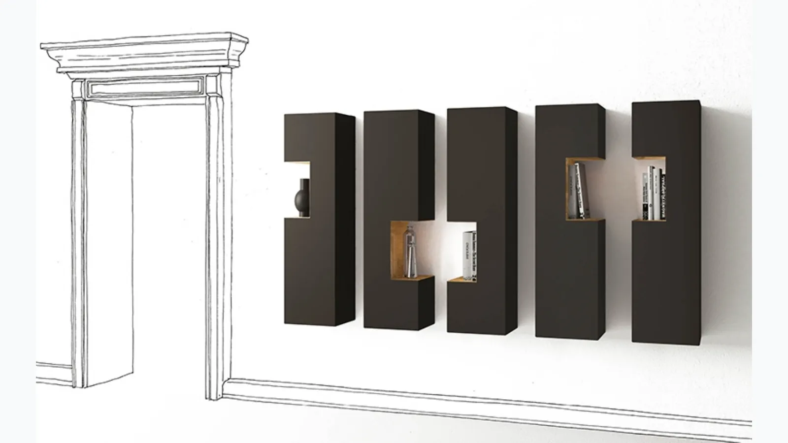 Suspended mobile Duedi Tredi Quattrodi by Minotti Italia.