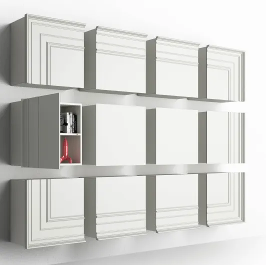 Suspended mobile Gessolina with 12 shelves by Minotti Italia.