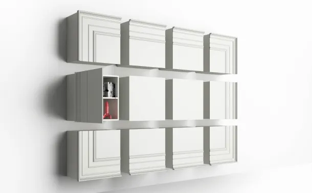 Suspended mobile Gessolina with 12 shelves by Minotti Italia.