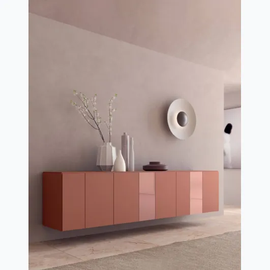 Suspended I-ModulART sideboard in lacquered finish by Pres