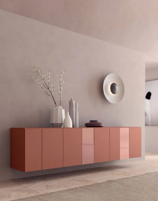 Suspended I-ModulART sideboard in lacquered finish by Pres