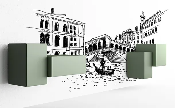 Suspended mobile Little Italy Mini by Minotti Italy.