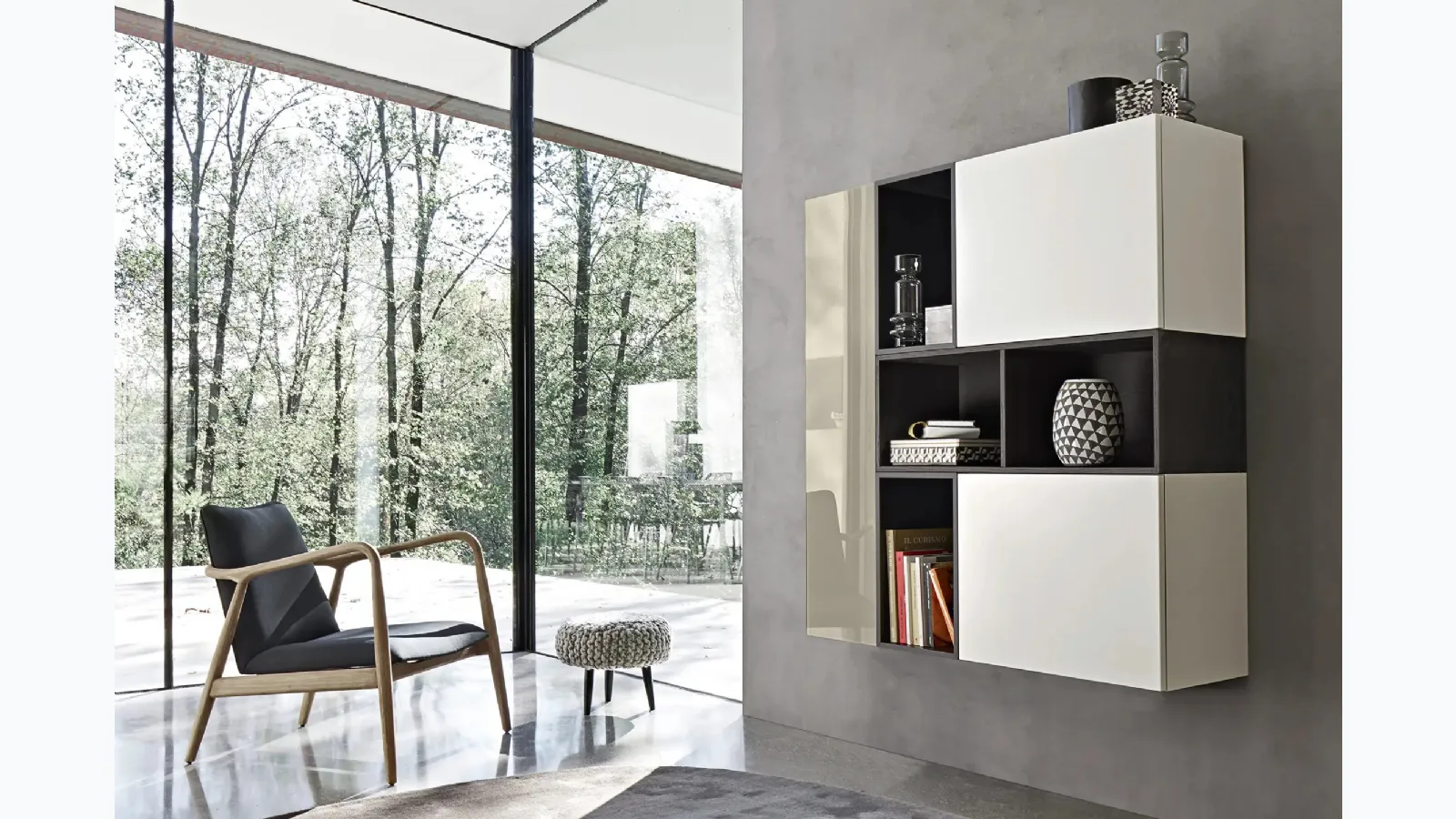 Suspended open wall unit 02 by Sangiacomo