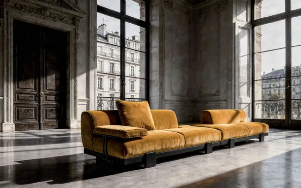 Upholstered fabric sofa bed by Alivar