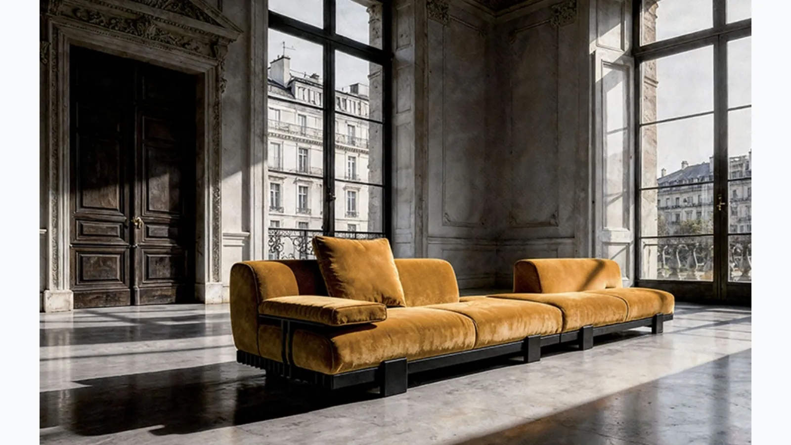 Upholstered fabric sofa bed by Alivar