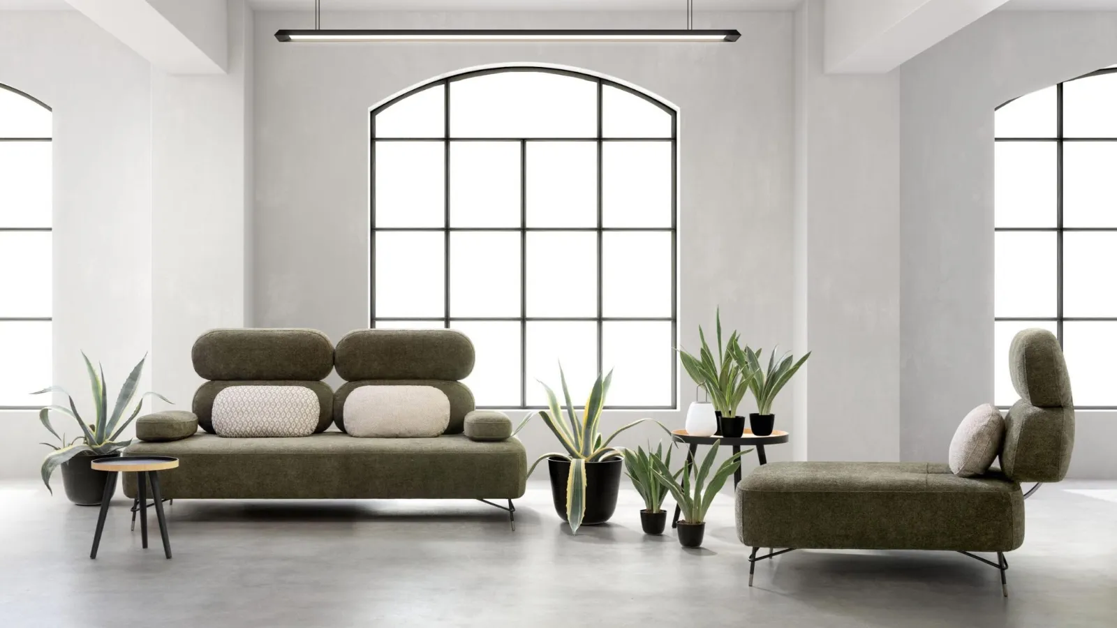 Linear sofa in Avalon fabric by Samoa.