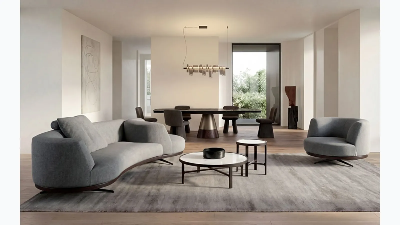 Bordone Upwood sofa with swivel end by Alivar