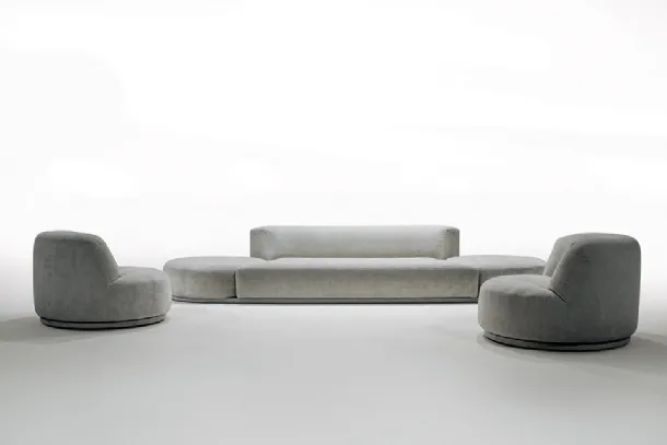 Bordone linear sofa with swivel ends by Alivar