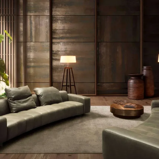 Linear sofa Brando by Valentini