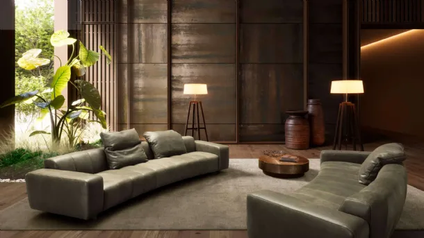 Linear sofa Brando by Valentini