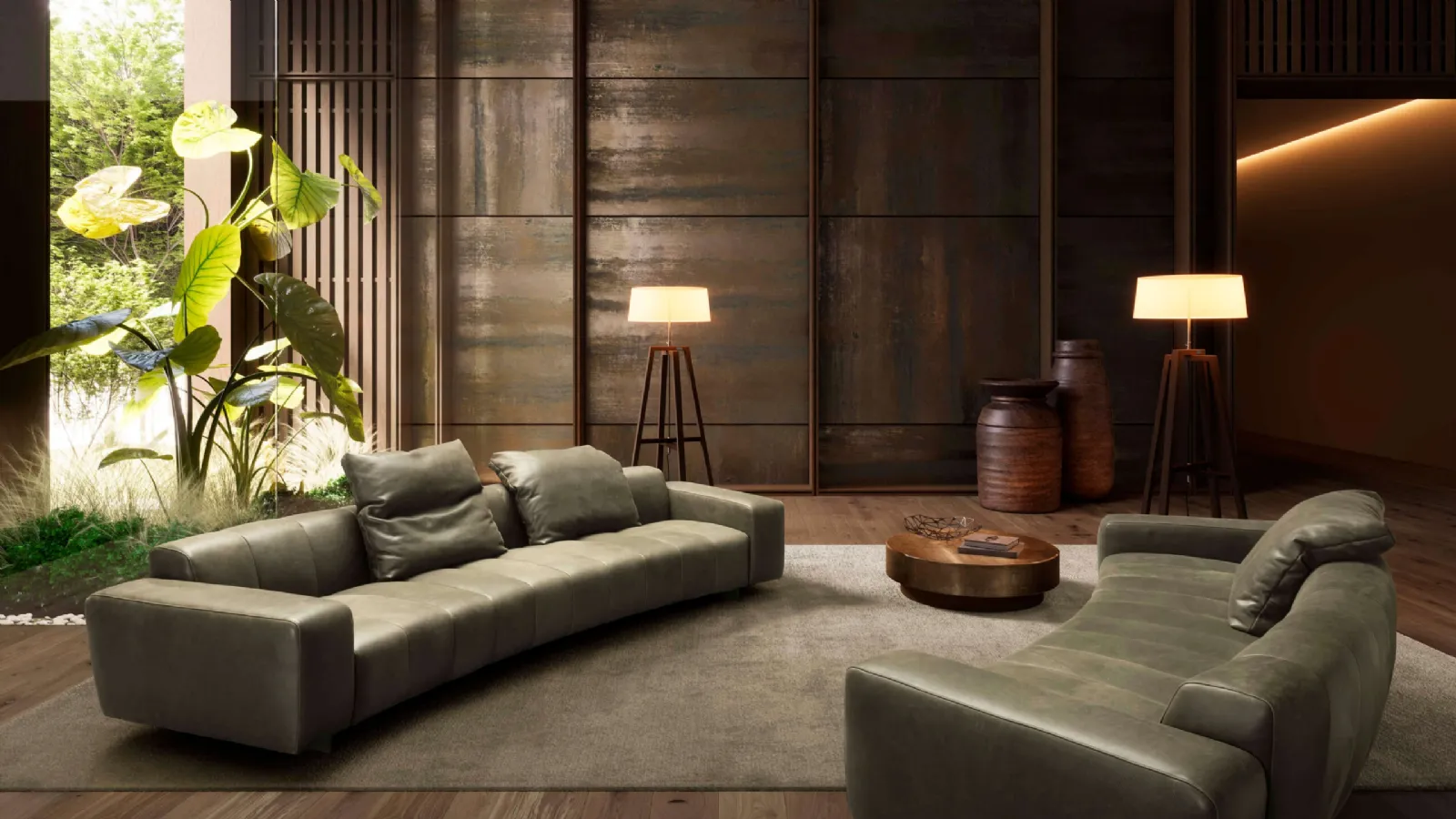Linear sofa Brando by Valentini