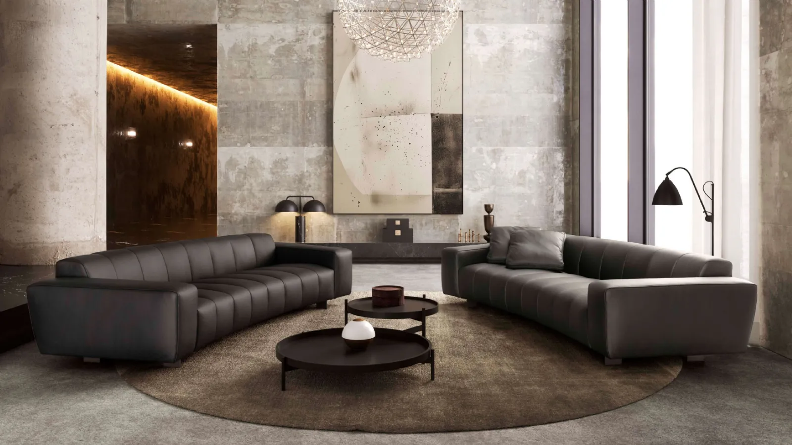 Linear sofa Brando by Valentini