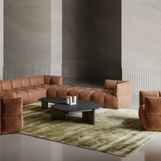 Corner leather sofa Brik by Bonaldo.