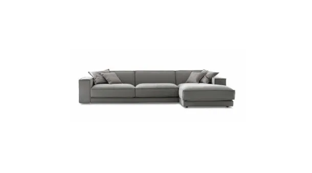 Sofa with peninsula in Bublè fabric by Ditre Italia