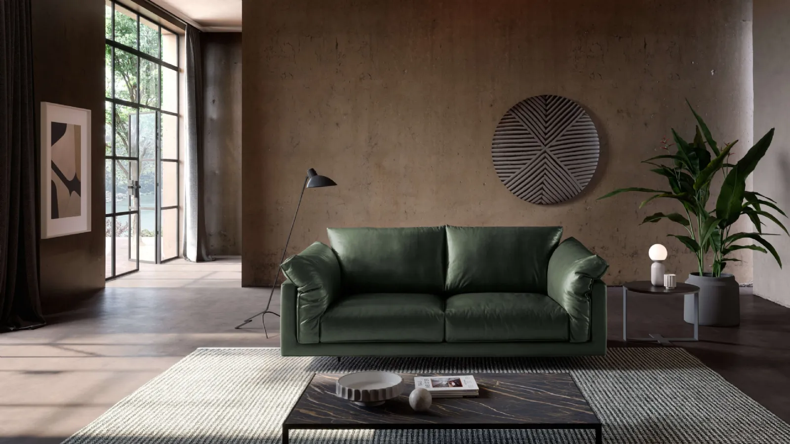 Linear sofa Charles by Valentini