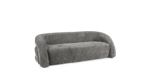 Linear sofa in upholstered fabric Clemence by Bizzotto