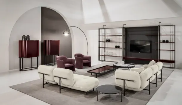 Cantori's Cloud upholstered fabric living room.