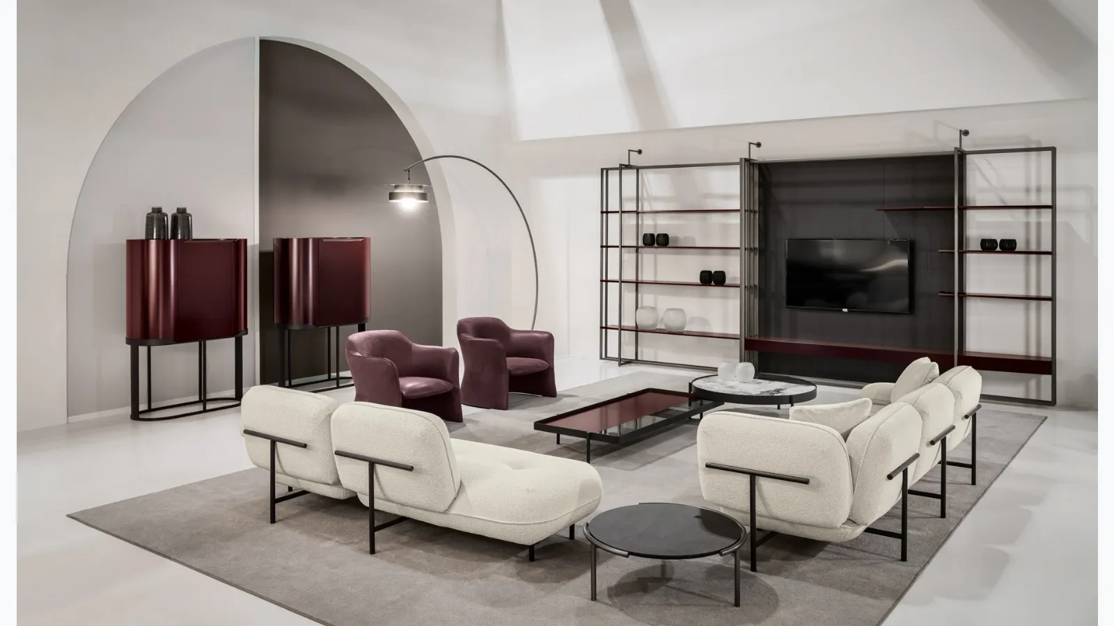 Cantori's Cloud upholstered fabric living room.