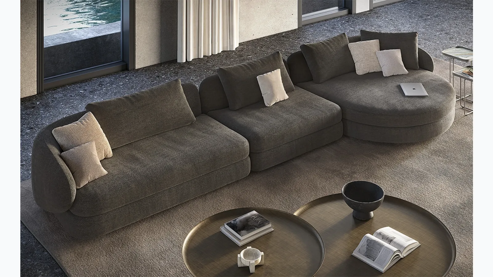 Cattelan Italia's Craig sofa with chaise longue