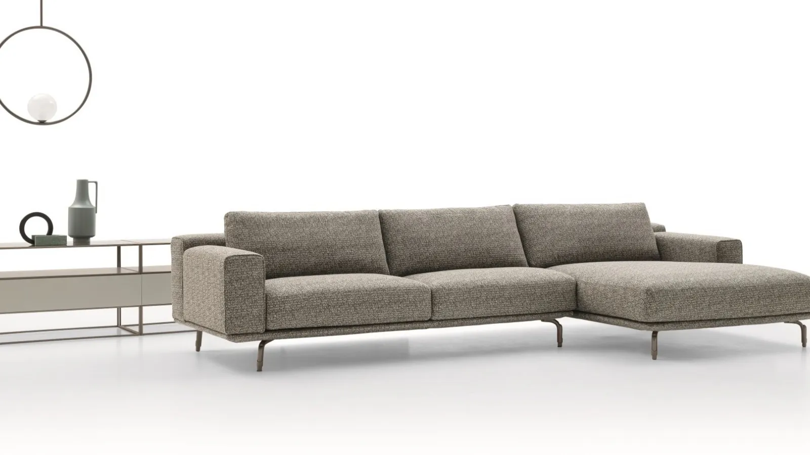 Dalton Low sofa with chaise longue by Ditre Italia.