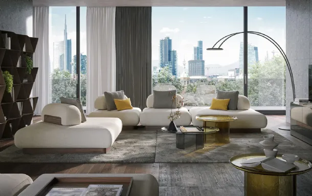 Modular sofa with peninsula Domus by Tonin Casa.