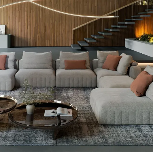 Gibson sofa with chaise longue by Cattelan Italia