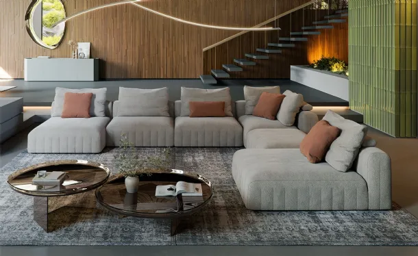 Gibson sofa with chaise longue by Cattelan Italia