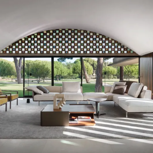 Corner sofa in Gregor fabric by Molteni & C.
