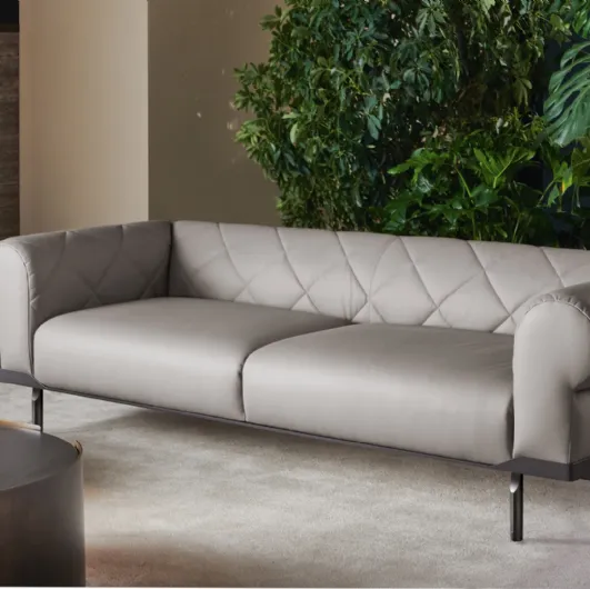 Linear leather sofa Gregory by Cantori