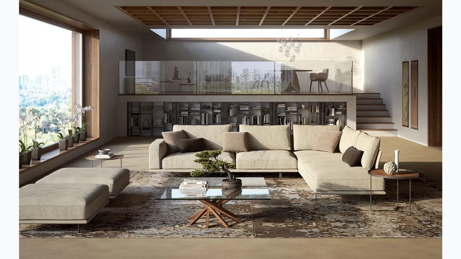 Corner sofa Harrison by Cattelan Italia.