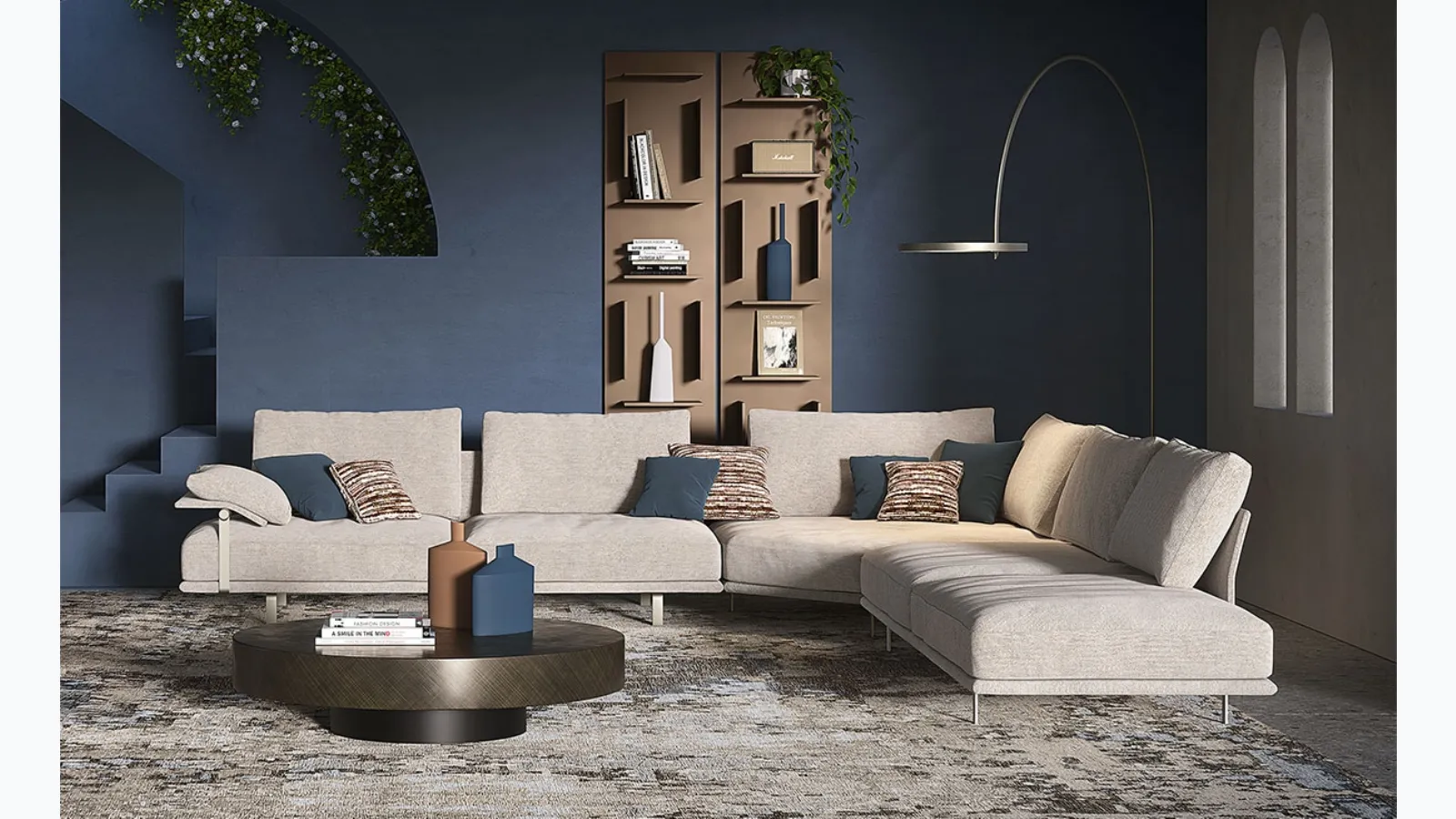 Heston corner sofa by Cattelan Italia